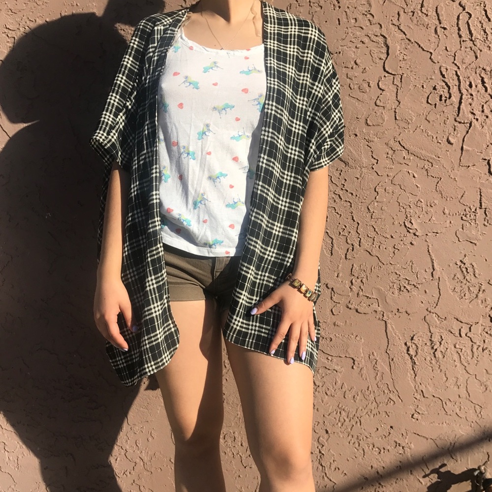 Plaid Lightweight Cardigan